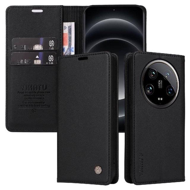Funda para Xiaomi 14 Ultra Estuche de Cuero PU Tipo Cartera con Ranuras para Tarjetas y Cierre Magnético