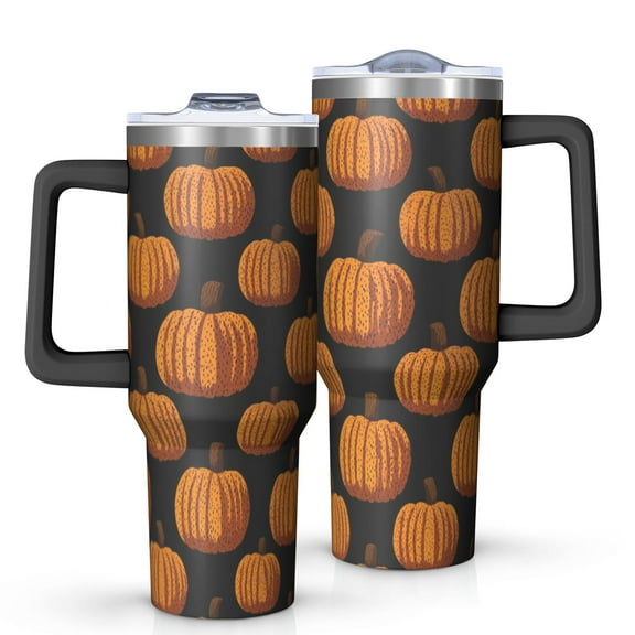 Halloween Modern 40oz Tumbler– Stainless Steel Insulated Tumbler with Handle and Straw, Large Capacity Travel Cup for Hot & Cold Drinks