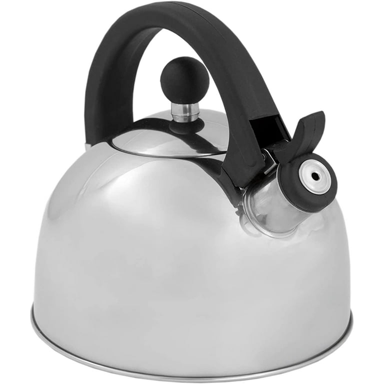 Tea Kettle Whistling Lid Opening Stovetop Water Boiling Pot Stainless  Steel, Matte 85 Oz 2.5 L Silver 