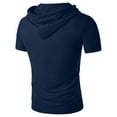 thumbnail image 6 of WRKEKC Workout Shirts for Men Solid Color Short Sleeve Hooded Athletic T Shirt Gym Top Comfortable Moisture Wicking for Exercise, 6 of 6