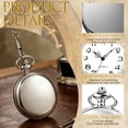 thumbnail image 3 of DESIGNICE Pocket Watches for Men,Simple Smooth Surface Pocket Watch,Classic Flip Phone Mens Pocket Watch,Christmas Graduation Birthday Fathers Day Gift,Silver, 3 of 7