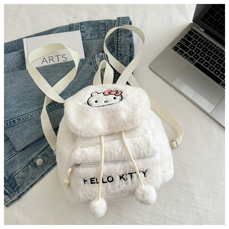 Hello Kitty Furry Backpack Plush Dayback Cartoon Plush  display picture 2