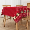thumbnail image 4 of Duangreer Christmas Theme Rectangle Tablecloth, Retro Pattern Cartoon Puppy Print, Washable Table Cover for Party Picnic Indoor Outdoor Decor, 60 x 102 Inch, 4 of 6