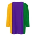 thumbnail image 4 of Pxxlle Womens Mardi Gras Outfits Funny Mask Graphic Shirt Plus Size 3/4 Sleeve Round Neck Fat Tuesday Shirts New Orleans Party Tops Size XXXXXL, 4 of 5
