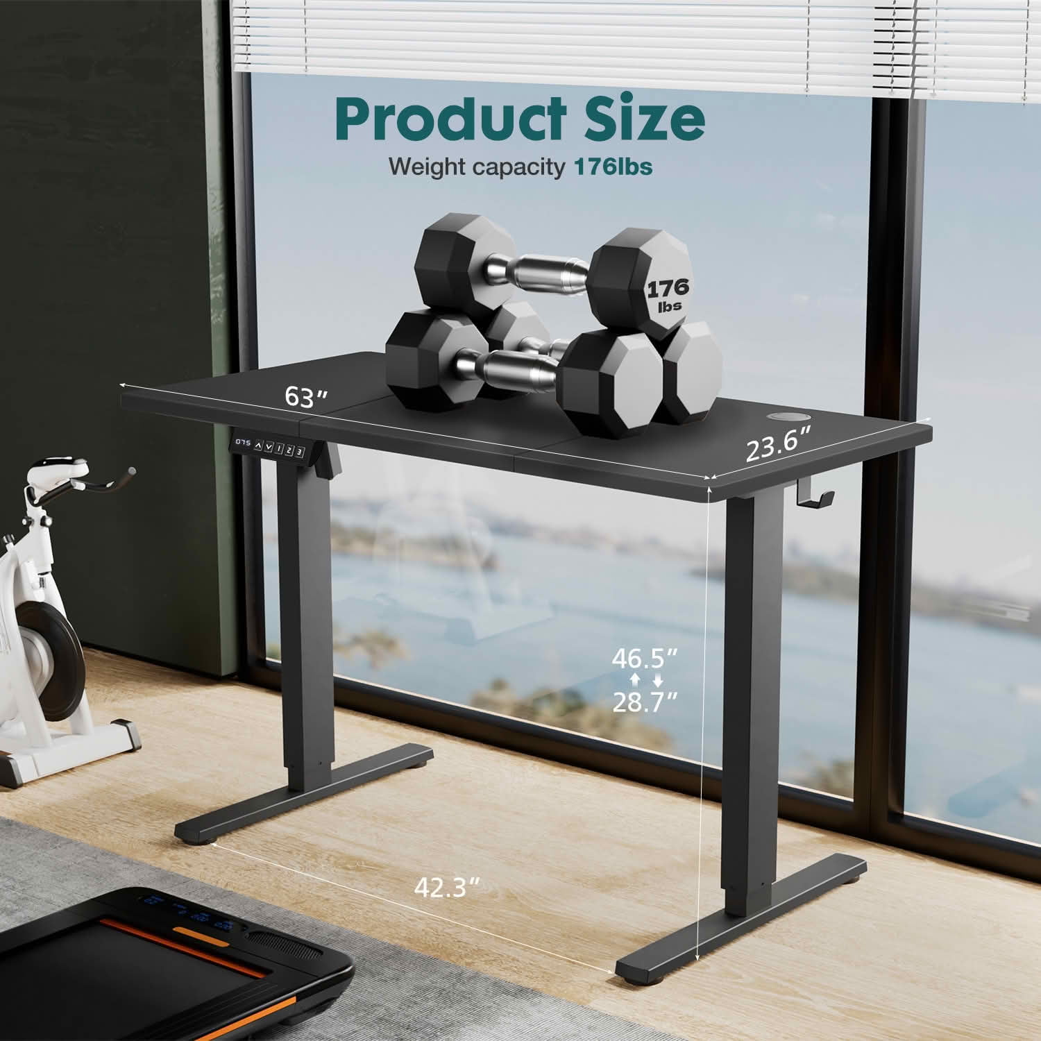 MAYEERTY Adjustable Mobile Bed Table, Computer Desk Standing Table, Home Office Use, Black