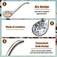 thumbnail image 5 of 4 Pieces Asian Retro Chinese Ceramic Rice Spoons Curved Handle Ramen Soup Spoon Painted Flower Spoons with Long Handle, 5 of 5