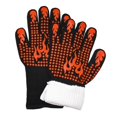 thumbnail image 2 of BBQ Gloves Heat Resistant 1,472℉ . Kitchen Cooking Hot Food orange, 2 of 8