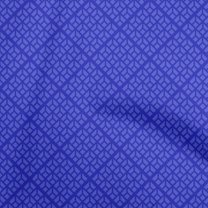 oneOone Cotton Cambric Medium Blue Fabric Geometric Quilting Supplies Print Sewing Fabric By The Yard 56 Inch Wide
