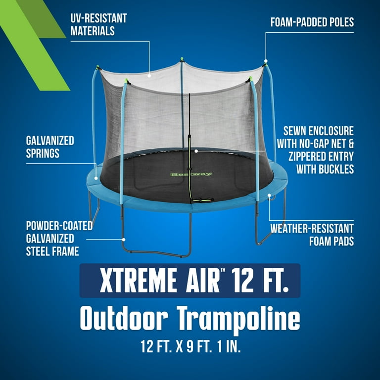 Bestway Xtreme Air 12 ft Trampoline for Kids & Adults, No-Gap