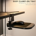 thumbnail image 3 of VIVO Black Wooden Rotating Clamp-on Adjustable Computer Mouse Pad, Device Holder, 3 of 4