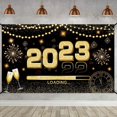thumbnail image 5 of ZHAOCHENG Pancarta grande de feliz año nuevo para decoración de Nochevieja de 2023, decoración interior del hogar de Año Nuevo, decoración de fondo de fotografía de Año Nuevo, decoración de carteles d, 5 of 5