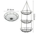 thumbnail image 2 of OUNONA Black Iron Fruit Basket for Kitchen Storage Use with Detachable 3 Tier Design and Hollow Bottom 360 Degrees Rotated Hook, 2 of 8