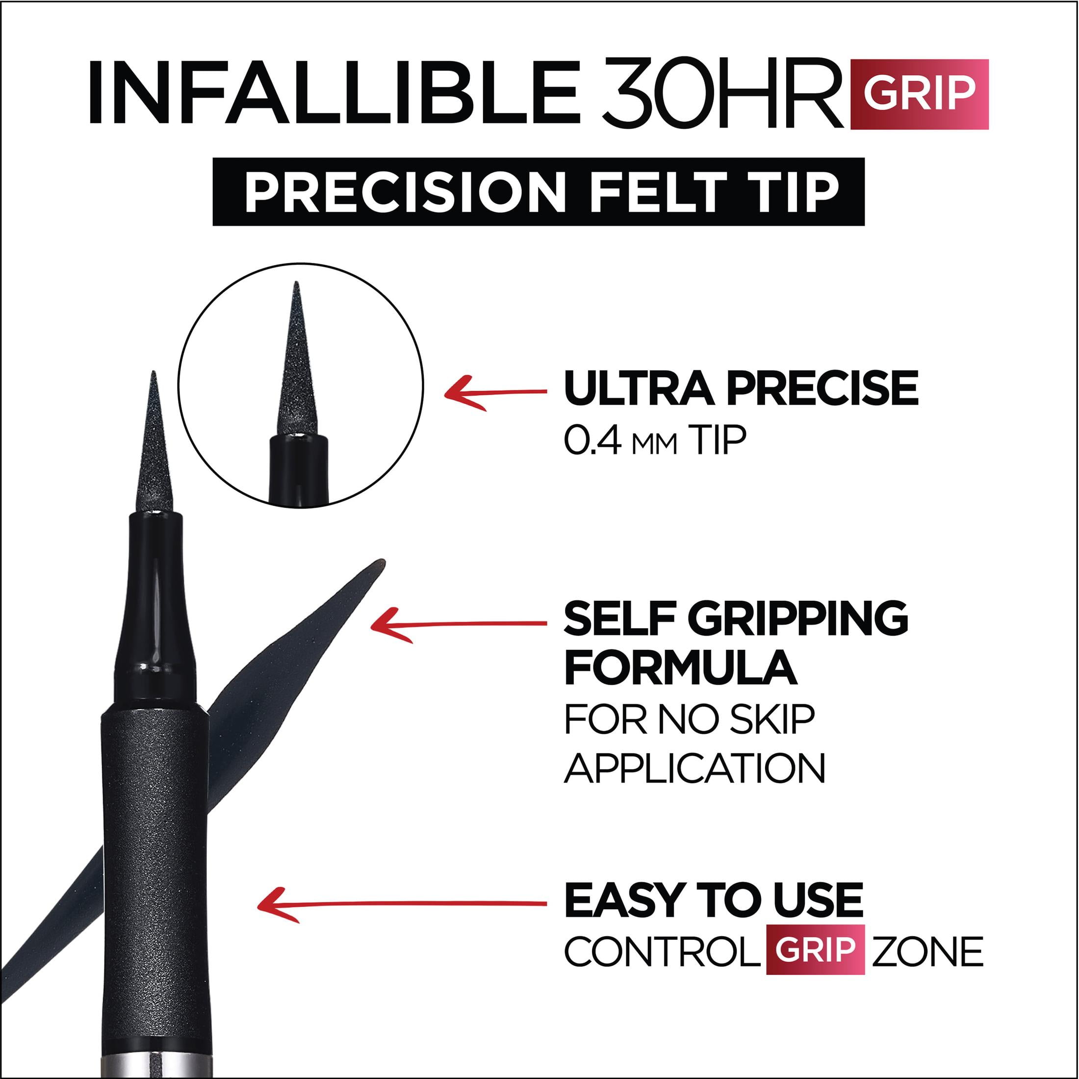 (2 pack) L'Oreal Paris Infallible Precision Felt Waterproof Liquid Eyeliner, 0.03 fl oz
