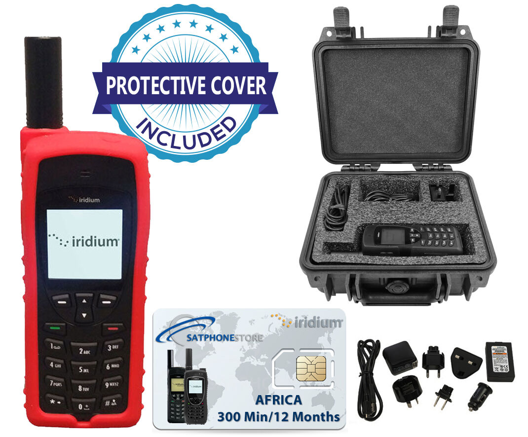 SatPhoneStore Iridium 9555 Satellite Phone Deluxe Package with Pelican Case, Silicone Protective Case and Prepaid 300 Minute SIM Card Ready for Easy Online Activation (Africa) - image 1 of 6