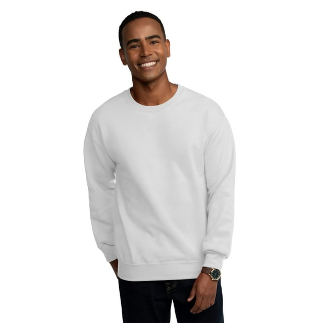 Fruit of the Loom Sudadera de forro polar Eversoft que absorbe la humedad para hombre, color blanco, mediano