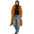 thumbnail image 6 of Long Puffer Jacket for Women, Thickened Winter Coat Hooded with Deep Pockets, Ladies Warm Winter Jacket Orange XXL, 6 of 8