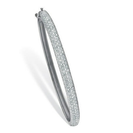 Palm Beach Jewelry Platinum Plated Diamond Bangle Bracelet