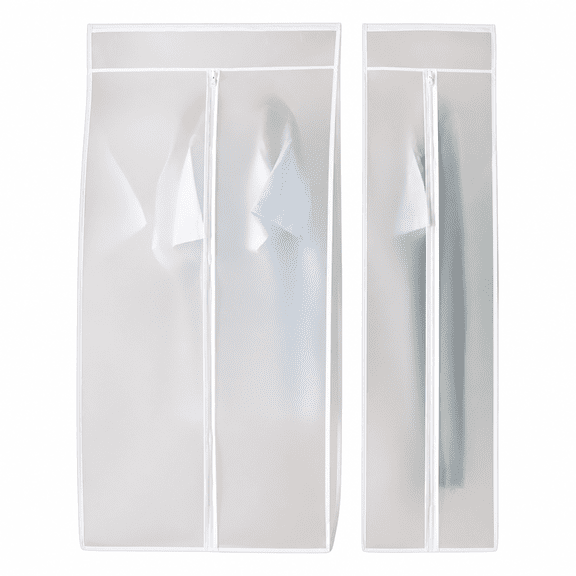 Florenta Hanging Garment Bag Lightweight Clear Zipper Suit Bags PEVA Moth-Proof Breathable Dust Cover for Closet Clothes Storage - 90 * 60 * 50 cm
