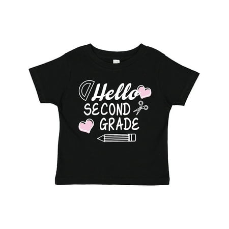 

Inktastic Hello 2nd Grade with Hearts and School Supplies Gift Toddler Boy or Toddler Girl T-Shirt