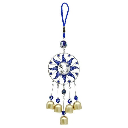 

ZYmall Turkey Blue Evil-Eye Windbell Pendant Relaxing Decorate Blessing Wind Chime Pendants Home Accessories