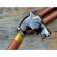 thumbnail image 2 of Premium Head Wooden Walking Cane Stick | Beautiful Horse Silver, Gold, Antique Head | Rosewood Shaft Brass Inlaid, 2 of 9