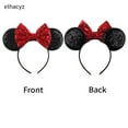 2024 Chic Disney Embroidery Sequin Minnie Ears Headband DOT Bow