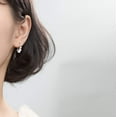 thumbnail image 2 of 925 Sterling Silver Disc Earrings Huggie Hoop for Women Teens Coin Hoop Earrings Cluster Drop Earrings Tassel, 2 of 5