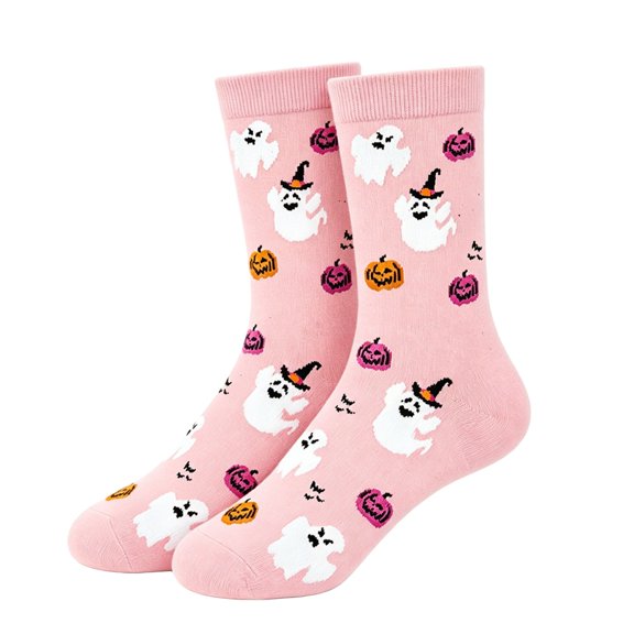 Socks for Women Embroidered Ankle‑length Cotton Socks Pink Pilates Socks 3‑Pair