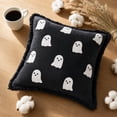 thumbnail image 4 of Cute Ghost Fringe Halloween Throw Pillow, Black Velvet Ghost Square Decorative Cushion, Soft Accent Pillow, for Sofa, Couch, Bedroom， 40*40cm, 4 of 6
