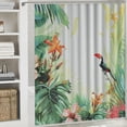 thumbnail image 6 of Orinice Fabric Shower Curtain for Bathroom Tropical Plant Strelitzia Flowers Palm Leaf Banana Leaves Waterproof Bathroom Shower Curtain Sets with Hooks Farmhouse Bath Home Decor 60x72, 6 of 7