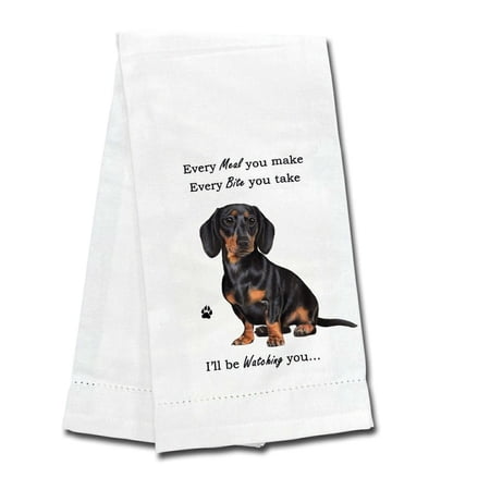 E & S Imports 26.00In Black Dachshund Kitchen Towel Dog Puppy Paw 71114