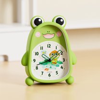 REGALWOVEN Mechanical Alarm Clock, Non-Tick Movement, Three-dimensional Frog Shape Design, Night Light for Teens Light Green 4.1"L x 1.6"W x 5.5"H