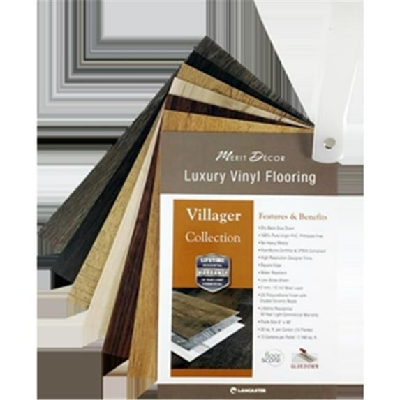 Cryntel 094611024586 2.0 mm 12 mil Decor Villager Collection Luxury Vinyl Plank Strap Set, Multicolor - 6 Piece