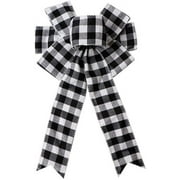 POMOKO Black White Buffalo Plaid Christmas Wreath Bow - Holiday Decorations,gticphyj1412