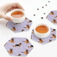 thumbnail image 3 of KLL Drink Coasters Set Hexagon of 4,PU Leather Absorbent Coasters Set Decorative Coffee Cup Coasters Housewarming Gift for Home Decor-German Shepherd Dog, 3 of 5