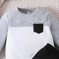 thumbnail image 5 of NOLDARES Baby Boy Clothes Fall Clothes Letter Print Long Sleeve Pullover Tops + Pant Sets Toddler Winter Outfits Size:18-24 M,Grey, 5 of 5