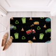 thumbnail image 2 of YST Garbage Truck Bath Mat Kids Cartoon Car Vehicles Doormats Floor Mats Trash Can Waste Management Vehicle Entryway Rug Refuse Classification Non Slip Bath Rug 20"X32", 2 of 5