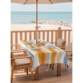 thumbnail image 2 of Outdoor Table Cloth with Umbrella Hole and Zipper, Orange Gray White Waterproof Rectangle Tablecloth 60"x102", Farmhouse Abstract Ombre Texture Washable Table Cover for Outside Party Patio Picnic, 2 of 8