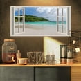 thumbnail image 2 of Designart Open Window to Calm Seashore Canvas Wall Art, 2 of 4