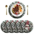 thumbnail image 5 of Ryvnso Cute Christmas Snowman Round Plate Mats Dining Table Placemat Set of 4 for Holiday Decoration, 5 of 7