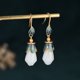 thumbnail image 2 of Pendientes retro de estilo chino Brillar con flores de magnolia y jade sintético, 2 of 5