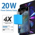 thumbnail image 7 of USB C Block, FiveBox 20W PD USB C Charger Block, 3 Pack Type C Charger Fast Charging USB C Wall Charger Plug Power Adapter USB C Brick Cube Box Charging Station Compatible for iPhone, Android, Blue, 7 of 7