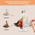 thumbnail image 3 of Rotating acrylic ornament featuring a vibrant woman in a hanbok kneeling on a carpet with intricate detail and high contrast, 3 of 8