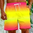 thumbnail image 3 of IYTR Mens Athletic Shorts Elastic Waist Drawstring Beach Shorts with Pockets Lightweight Summer Casual Shorts Gradient Color Shorts Multicolor L, 3 of 7