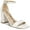 White Leather, variant on Sam Edelman Womens Daniella Leather Metallic Dress Sandals