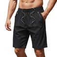 thumbnail image 7 of Besolor Men's Plus Size Shorts Wide Leg Drawstring Elastic Waisted Lightweight Quick Dry Outdoor Casual Running Shorts with Zipper Pockets(XX-Large,Black), 7 of 7