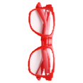 thumbnail image 4 of grinderPUNCH Semi Rimless Clear Lens Nerd Video Game 8 Bit Small Pixel Geek Glasses for Men and Women, Red, 4 of 5