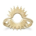 thumbnail image 2 of 14k Gold Plated 925 Sterling Silver Sunburst Ring Intricate Sun Design a 1.2mm Wide Band Size 5 Ring for Women and Men, 2 of 2