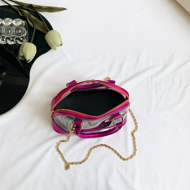 Women Crossbody Bag Transparent PVC Chain Ladies Handbags Simple Clear Beach Bag
