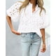 thumbnail image 3 of Camisa de Mujer PRETTYGARDEN Cuello en V con Encaje Calado Blanca XXL, 3 of 8